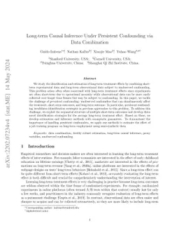 Long-term Causal Inference Under Persistent Confounding via Data
  Combination