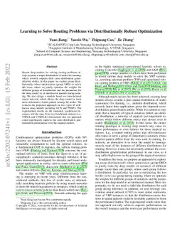 Learning to Solve Routing Problems via Distributionally Robust
  Optimization