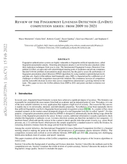 Review of the Fingerprint Liveness Detection (LivDet) competition
  series: from 2009 to 2021