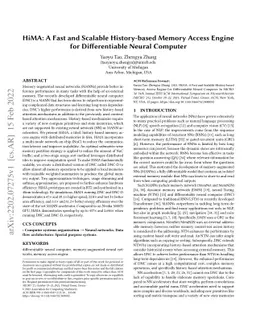 HiMA: A Fast and Scalable History-based Memory Access Engine for
  Differentiable Neural Computer