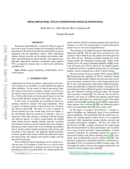 SpeechPainter: Text-conditioned Speech Inpainting