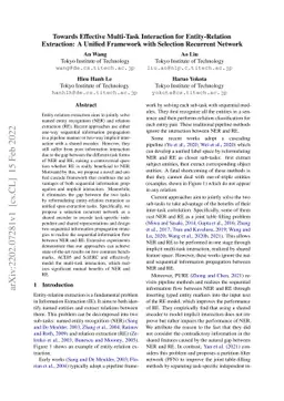Towards Effective Multi-Task Interaction for Entity-Relation Extraction:
  A Unified Framework with Selection Recurrent Network