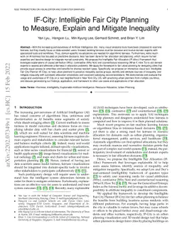 IF-City: Intelligible Fair City Planning to Measure, Explain and
  Mitigate Inequality