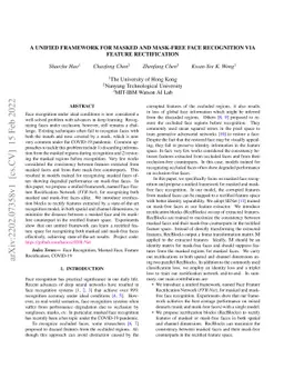 A Unified Framework for Masked and Mask-Free Face Recognition via
  Feature Rectification