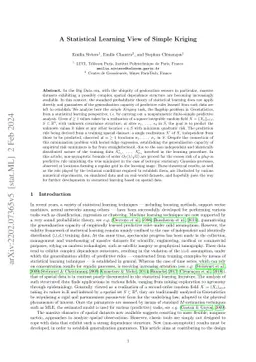 A Statistical Learning View of Simple Kriging