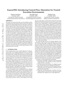 GuaranTEE: Introducing Control-Flow Attestation for Trusted Execution
  Environments