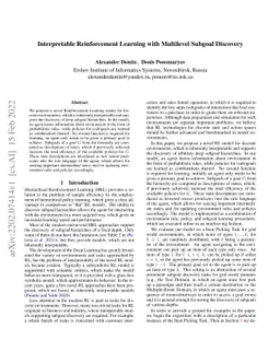 Interpretable Reinforcement Learning with Multilevel Subgoal Discovery