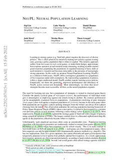 NeuPL: Neural Population Learning