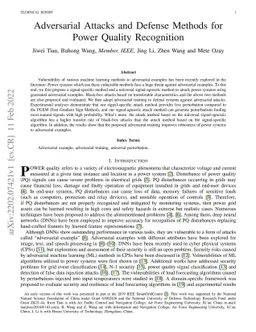 Adversarial Attacks and Defense Methods for Power Quality Recognition