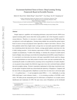 Excitement Surfeited Turns to Errors: Deep Learning Testing Framework
  Based on Excitable Neurons