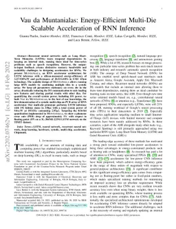 Vau da muntanialas: Energy-efficient multi-die scalable acceleration of
  RNN inference