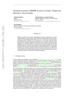 Understanding DDPM Latent Codes Through Optimal Transport