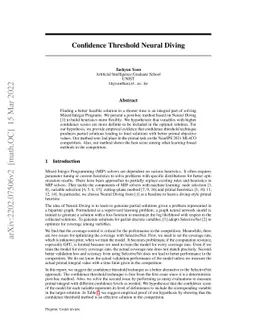 Confidence Threshold Neural Diving