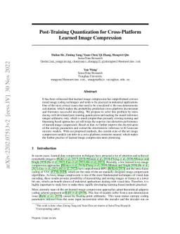 Post-Training Quantization for Cross-Platform Learned Image Compression