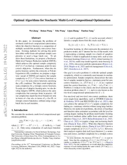 Optimal Algorithms for Stochastic Multi-Level Compositional Optimization