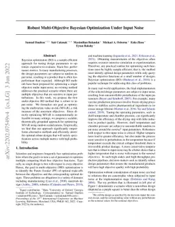 Robust Multi-Objective Bayesian Optimization Under Input Noise