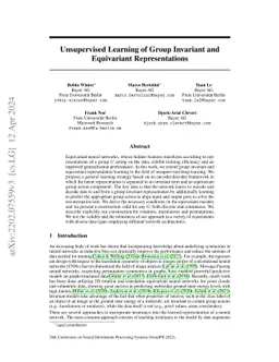Unsupervised Learning of Group Invariant and Equivariant Representations