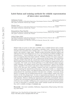 Label fusion and training methods for reliable representation of
  inter-rater uncertainty