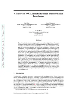 A Theory of PAC Learnability under Transformation Invariances