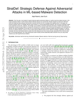 StratDef: Strategic Defense Against Adversarial Attacks in ML-based
  Malware Detection