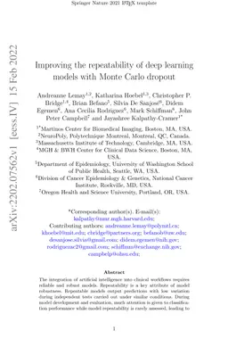 Improving the repeatability of deep learning models with Monte Carlo
  dropout