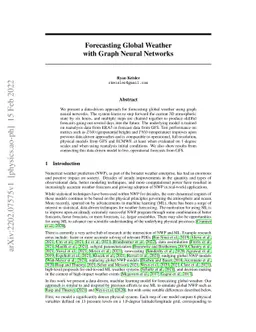 Forecasting Global Weather with Graph Neural Networks