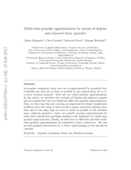 Multi-class granular approximation by means of disjoint and adjacent
  fuzzy granules