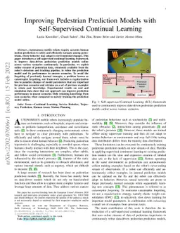 Improving Pedestrian Prediction Models with Self-Supervised Continual
  Learning