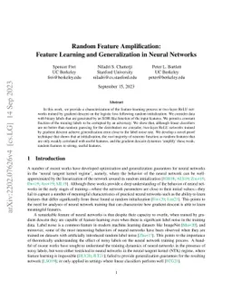 Random Feature Amplification: Feature Learning and Generalization in
  Neural Networks