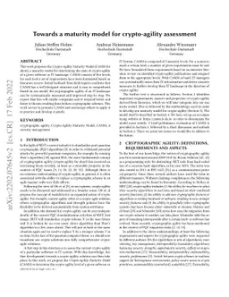 Towards a maturity model for crypto-agility assessment