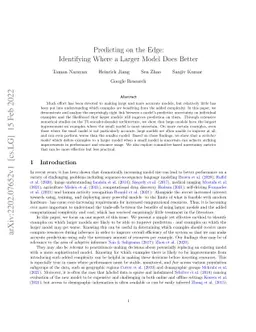 Predicting on the Edge: Identifying Where a Larger Model Does Better