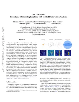 Don't Lie to Me! Robust and Efficient Explainability with Verified
  Perturbation Analysis