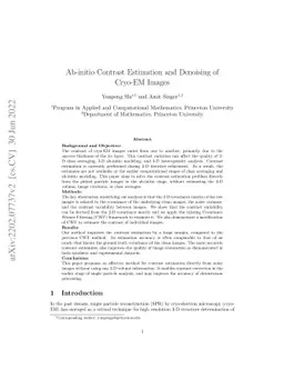 Ab-initio Contrast Estimation and Denoising of Cryo-EM Images