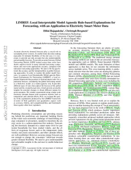 LIMREF: Local Interpretable Model Agnostic Rule-based Explanations for
  Forecasting, with an Application to Electricity Smart Meter Data