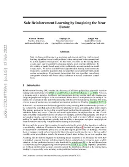 Safe Reinforcement Learning by Imagining the Near Future
