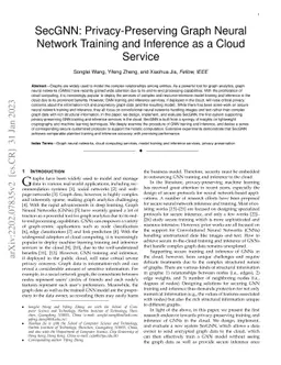 SecGNN: Privacy-Preserving Graph Neural Network Training and Inference
  as a Cloud Service