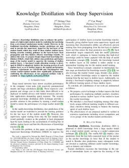Knowledge Distillation with Deep Supervision