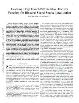 Learning Deep Direct-Path Relative Transfer Function for Binaural Sound
  Source Localization