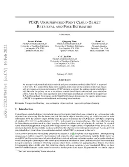 PCRP: Unsupervised Point Cloud Object Retrieval and Pose Estimation