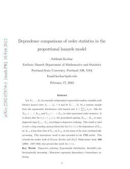 Dependence comparisons of order statistics in the proportional hazards
  model