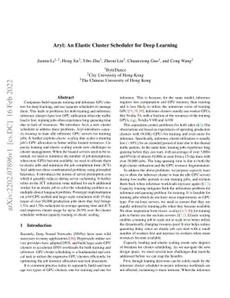 Aryl: An Elastic Cluster Scheduler for Deep Learning