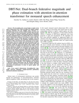 DBT-Net: Dual-branch federative magnitude and phase estimation with
  attention-in-attention transformer for monaural speech enhancement
