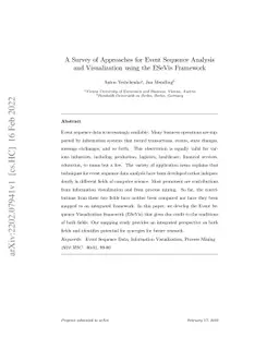 A Survey of Approaches for Event Sequence Analysis and Visualization
  using the ESeVis Framework