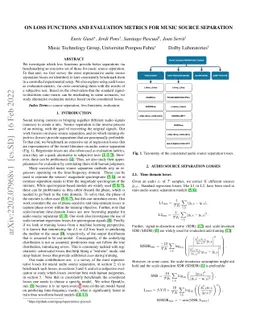 On loss functions and evaluation metrics for music source separation