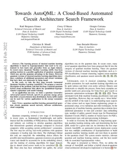 Towards AutoQML: A Cloud-Based Automated Circuit Architecture Search
  Framework