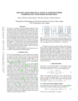 APPLADE: Adjustable Plug-and-play Audio Declipper Combining DNN with
  Sparse Optimization