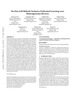 No One Left Behind: Inclusive Federated Learning over Heterogeneous
  Devices