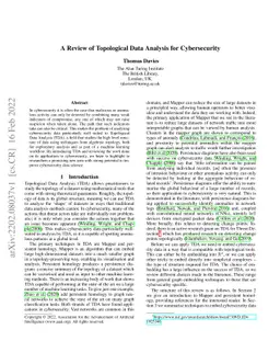 A Review of Topological Data Analysis for Cybersecurity