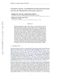 Understanding and Improving Graph Injection Attack by Promoting
  Unnoticeability