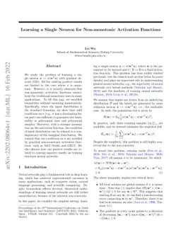 Learning a Single Neuron for Non-monotonic Activation Functions